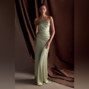 Mekhi Satin Sage Maxi Dress